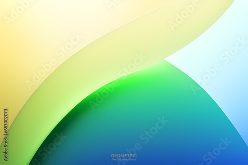 Green White Wave Background, Abstract geometric background with liquid shapes. Vector illustration.
