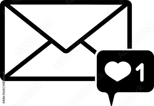 vector illustration of message and red hearts