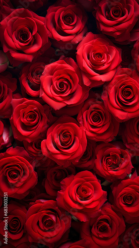 Red roses background. Beautiful flowers for valentine s day. Colorful background.