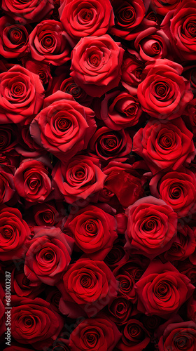 Red roses background. Beautiful flowers for valentine's day. Colorful background. © Moon Project