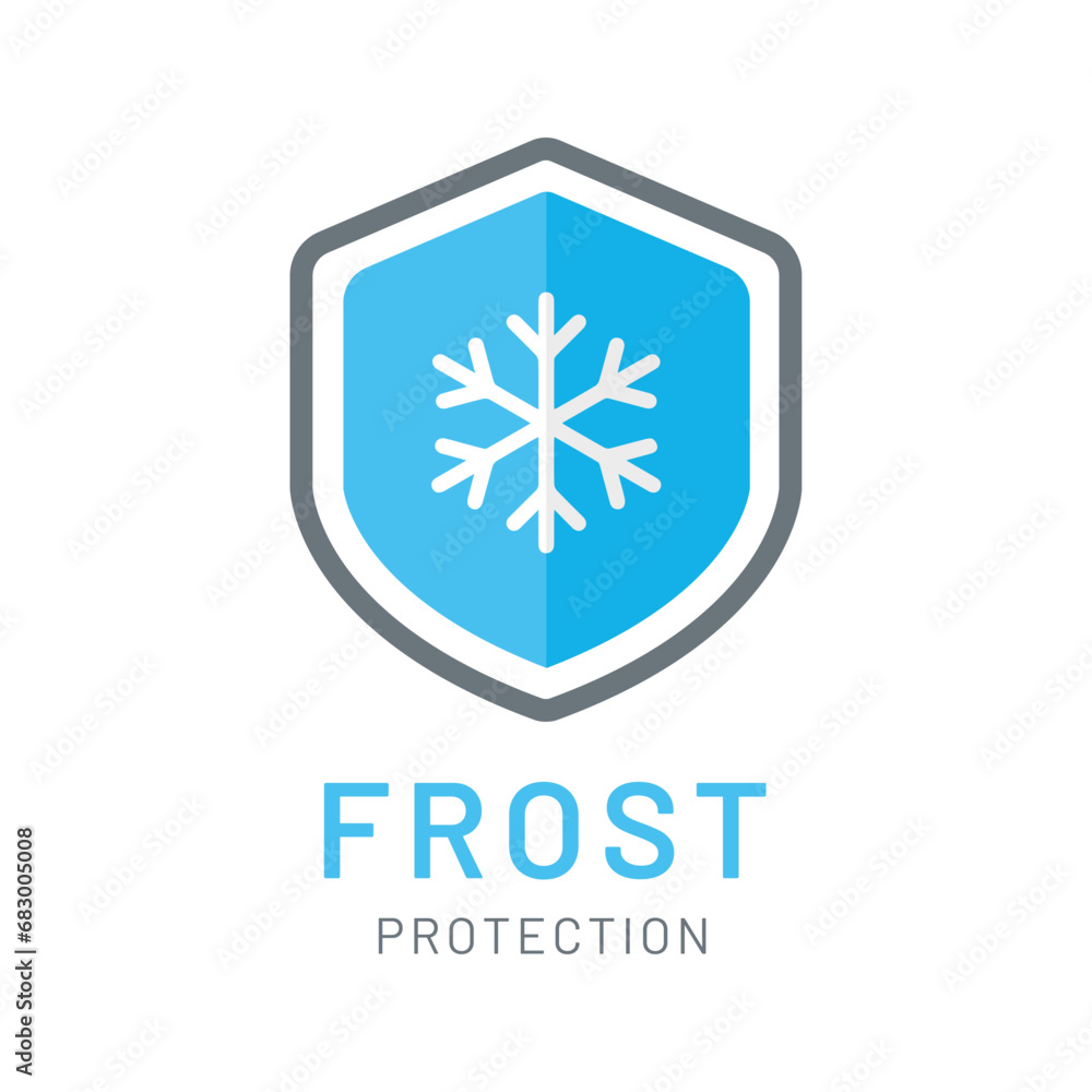 Frost protection vector icon with snowflake symbol. Frost protection vector icon with snowflake symbol.