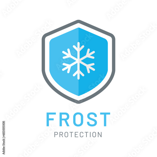 Frost protection vector icon with snowflake symbol.