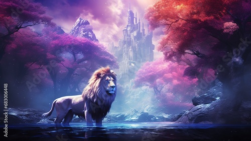 Narnia world with an abstract and beautiful nature and objects with colorful effects, abstraction nature and wildlife