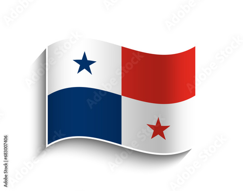 Vector Panama waving Flag Icon