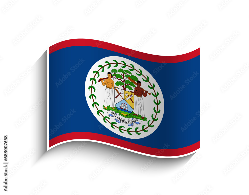 Vector Belize waving Flag Icon Vector Belize waving Flag Icon