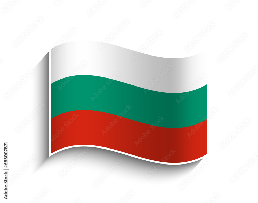 Vector Bulgaria waving Flag Icon Vector Bulgaria waving Flag Icon