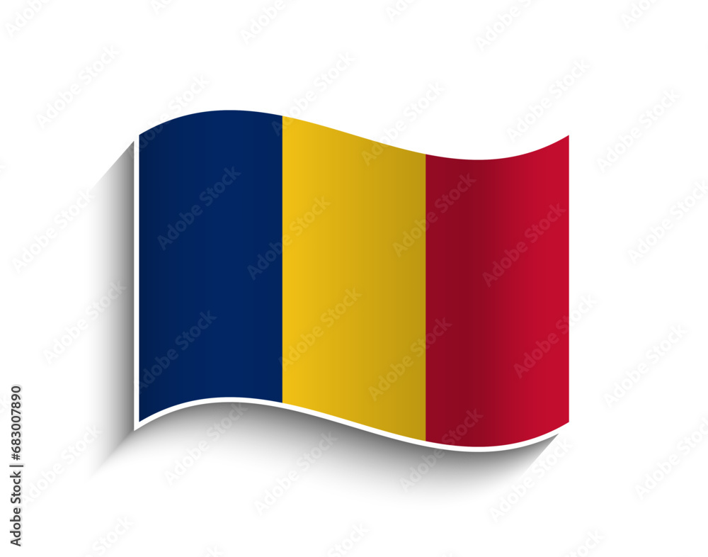 Fototapeta premium Vector Chad waving Flag Icon