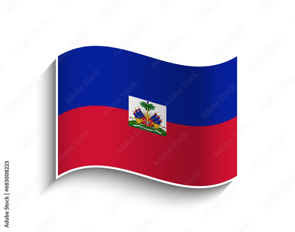 Vector Haiti waving Flag Icon