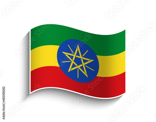 Vector Ethiopia waving Flag Icon