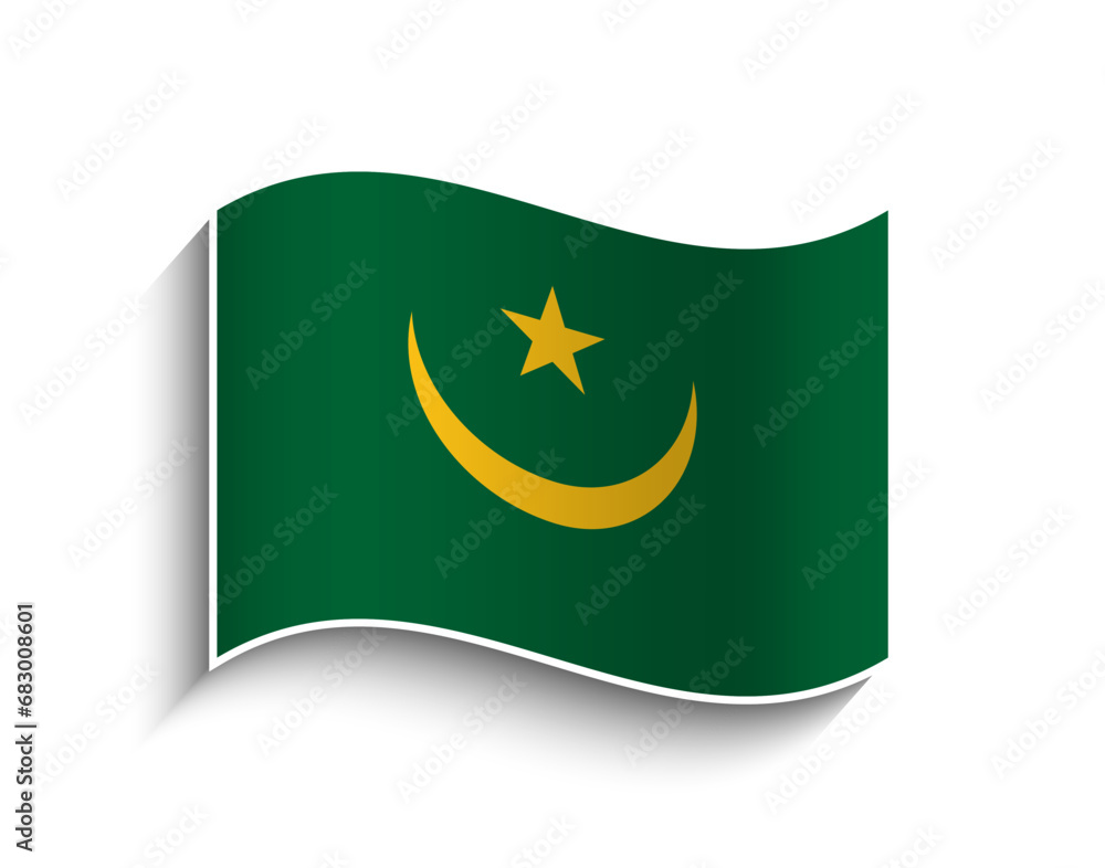 Vector Mauritania waving Flag Icon Vector Mauritania waving Flag Icon