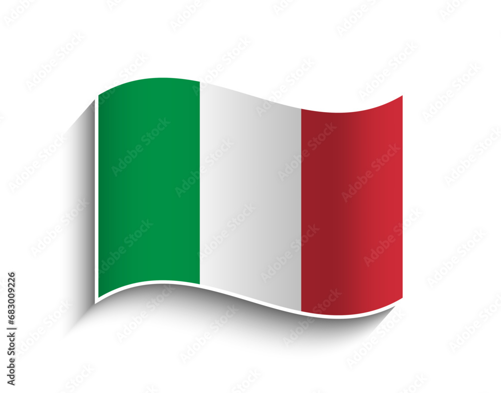 Vector Italy waving Flag Icon Vector Italy waving Flag Icon