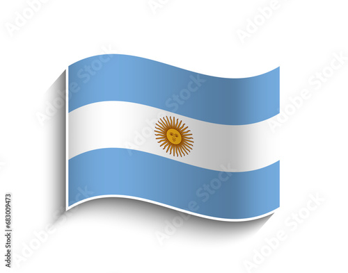 Vector Argentina waving Flag Icon