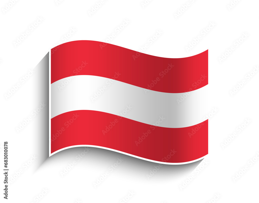 Vector Austria waving Flag Icon Vector Austria waving Flag Icon