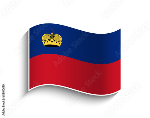 Vector Liechtenstein waving Flag Icon