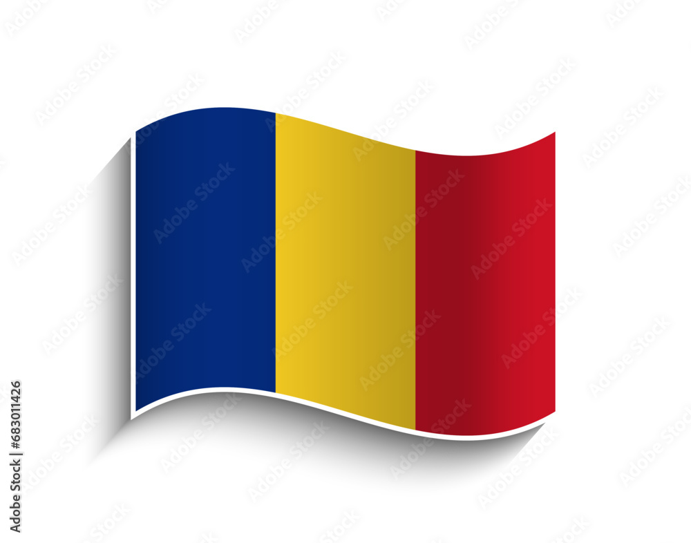 Fototapeta premium Vector Romania waving Flag Icon