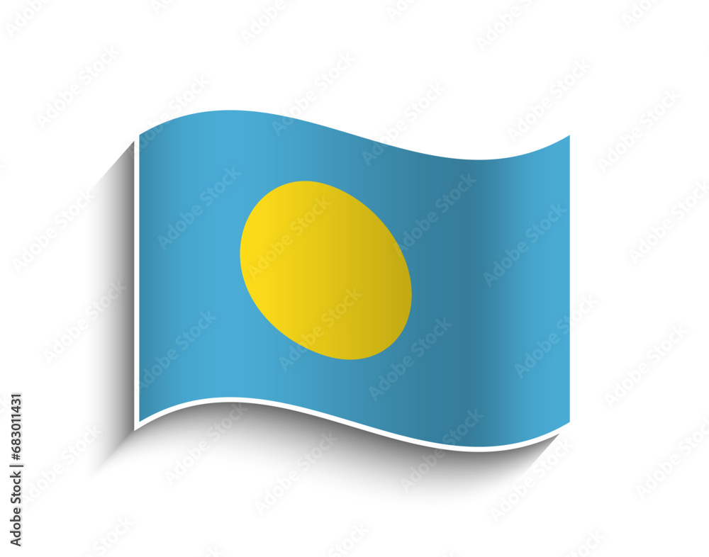 Vector Palau waving Flag Icon