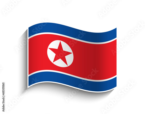 Free Download Vector North Korea waving Flag Icon - GFXLoad