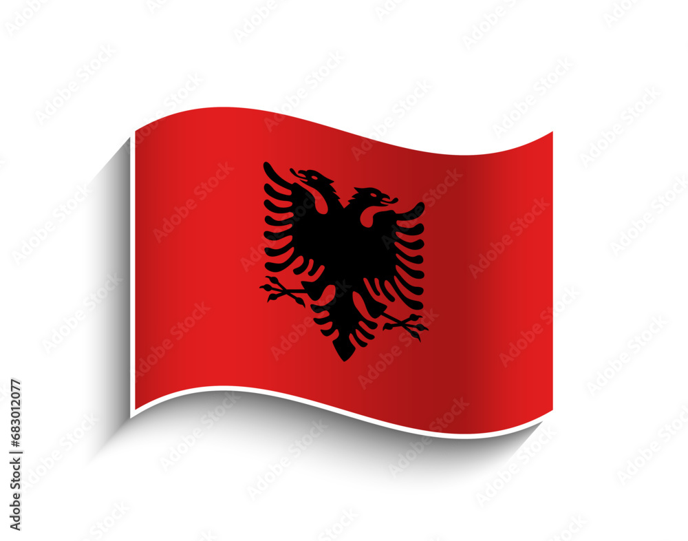 Vector Albania waving Flag Icon Vector Albania waving Flag Icon