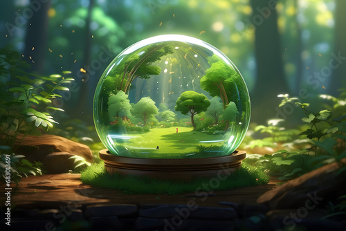 glass sphere as a grass