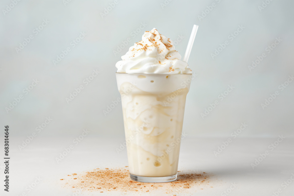 Creamy milkshake in a tall glass Creamy milkshake in a tall glass