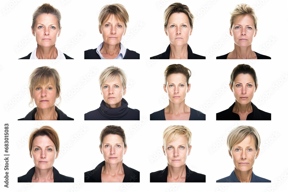 group of women showcasing a range of different facial expressions. group of women showcasing a range of different facial expressions.