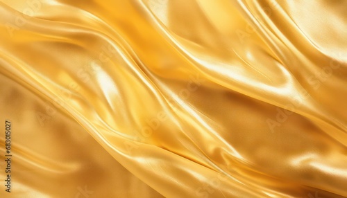 Silken elegance, textured light gold and yellow folded fabric background photo