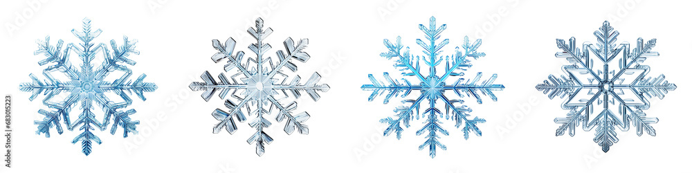 Collection of snowflakes isolated on white background Collection of snowflakes isolated on white background