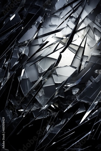 disrupted glass, glass reduced to fragments - abstract texture pattern