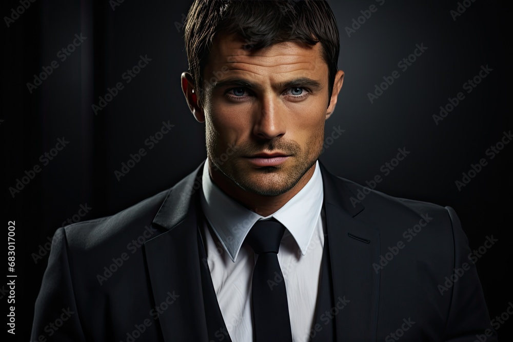 A professional man wearing a suit and tie, striking a pose for a photograph. A professional man wearing a suit and tie, striking a pose for a photograph.