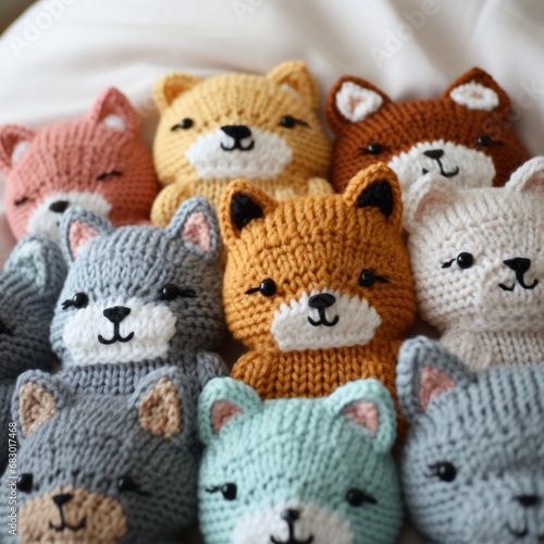 knitted baby blanket with a cute animal design