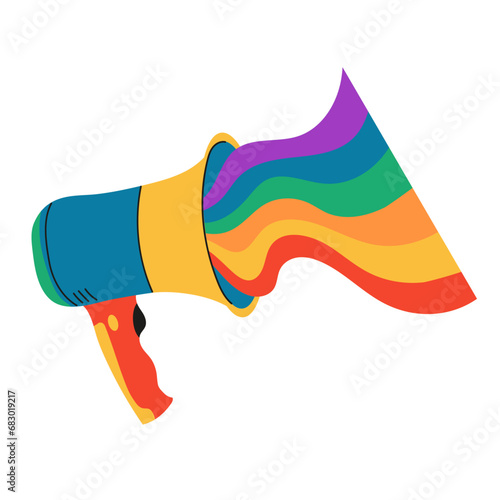 Rainbow. Symbol of the LGBT pride community. LGBT speaker isolated on white background.