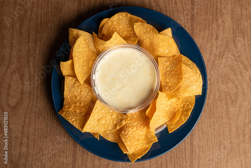 tortilla chips and cheese dip