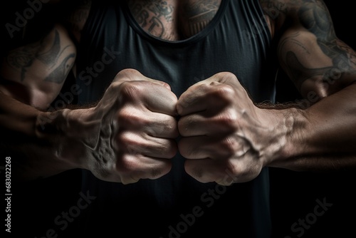 boxer clenching his fists tightly