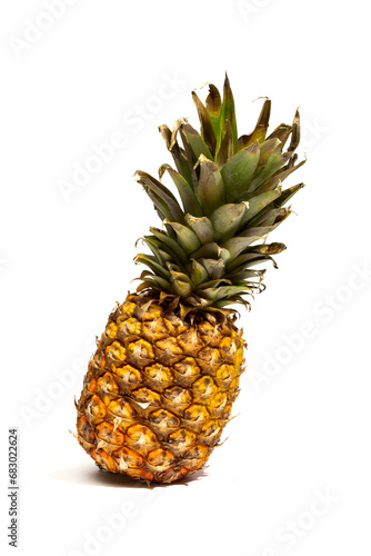 Ripe pineapple ona white background