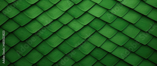 Close up of green dragon scales background. Abstract pattern of snake skin. Macro reptile scale photo