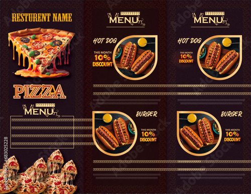 modern restaurant menu for fast food