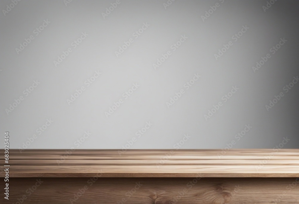 Empty wood table top on white wall background For product display High quality photo Empty wood table top on white wall background For product display High quality photo