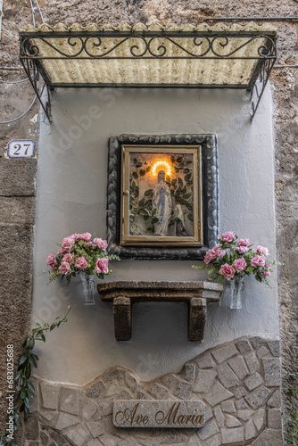 Religious images in the town of Blera, Viterbo, Lazio, Italy. photo