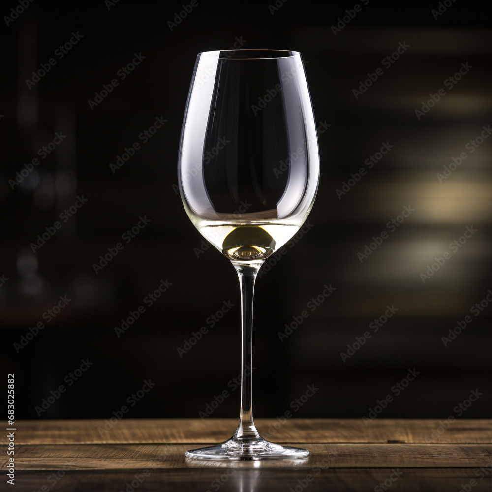A white wine goblet stands out against a shadowy backdrop. A white wine goblet stands out against a shadowy backdrop.