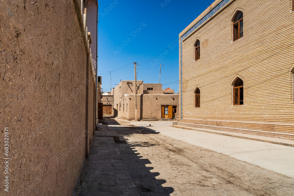 Khiva historical street in old town. part of Silk Road trade in Uzbekistan, UNESCO site. UNESCO World Heritage Site in Uzbekistan. 