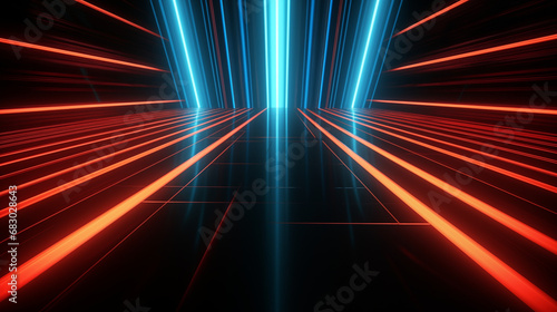 3D Rendered Neon Glow Abstract Backgrounds: Magenta Tones, Dynamic Ribbons, Virtual Clouds & Glowing Geometric Shapes in Dark Settings for Futuristic, Energy-Themed Wallpapers - generativ ai