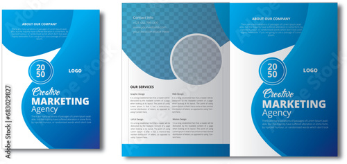 creative bi-fold brochure design template for business promotion