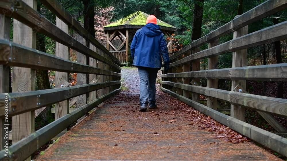 hiker hunting hat, during bad wether walk activity hiker hunting hat, during bad wether walk activity