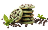 Mint Chocolate Chip Cookies with Chocolate Chip on transparent Background