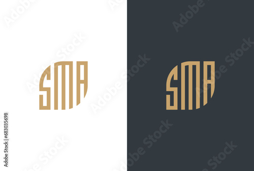 Alphabet letters Initials Monogram logo SMA