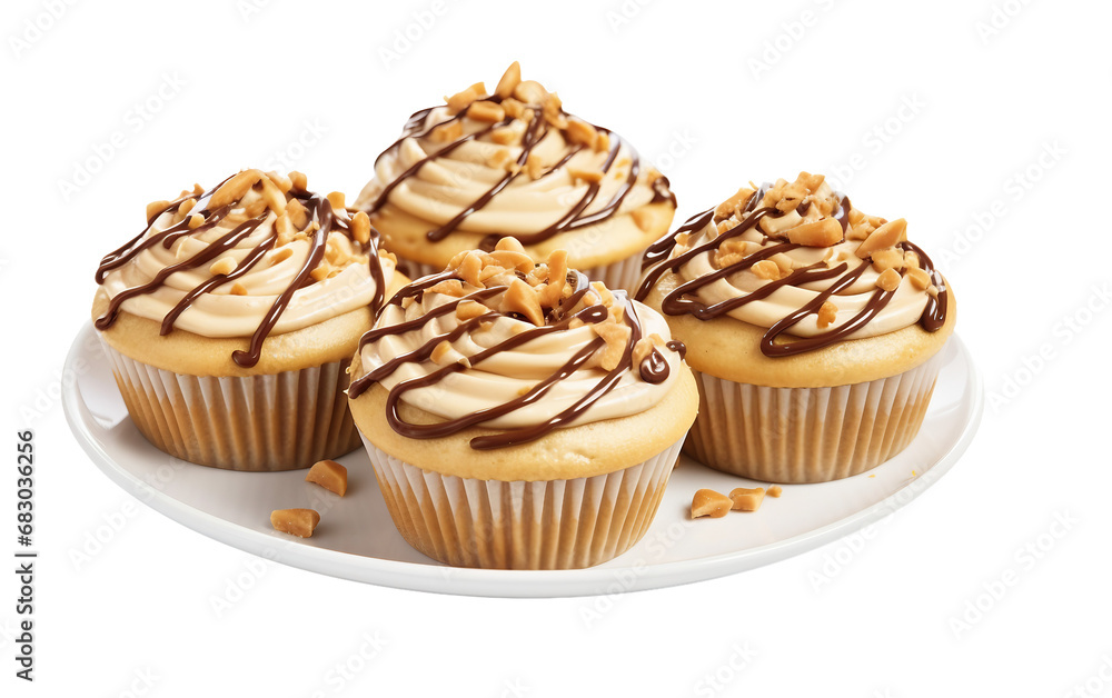 Peanut Butter Banana Cupcakes on transparent Background