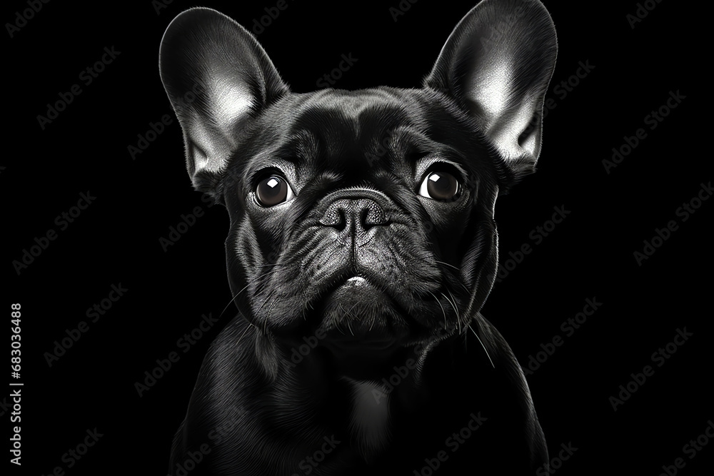 black french bulldog portrait wallpaper