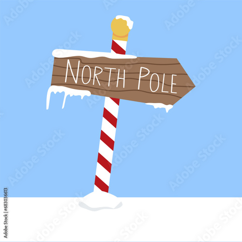 A vector illustration of a North Pole sign.