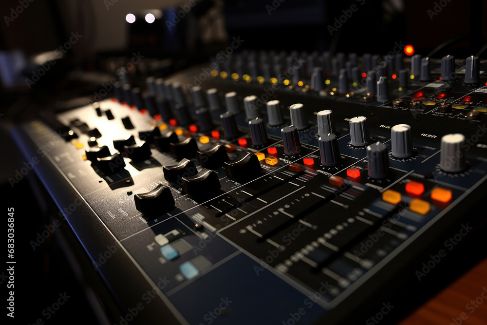 Music mixer. Studio sound Equipment