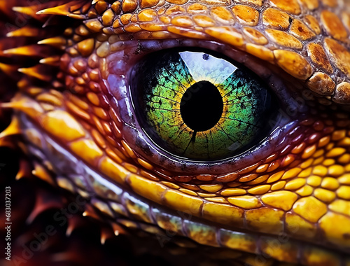 Iguana Eyes, closeup, macro, Dragon eye, skin pattern, monster Creature  © beshoy